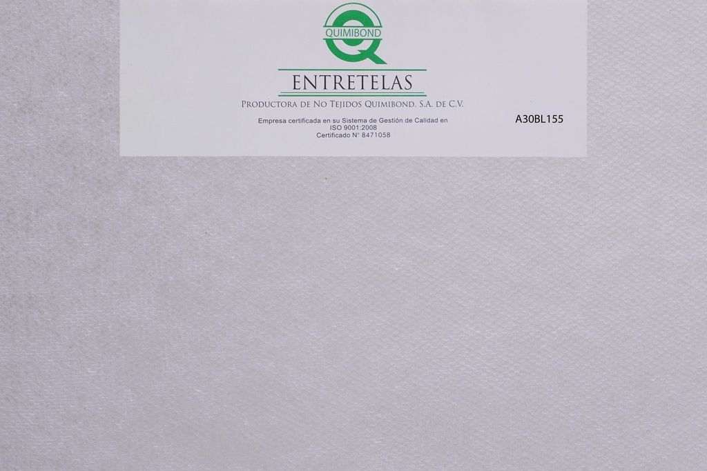 Entretela no tejida "No Fusionable" 28  gr  PES 100% Blanco semi - suave
