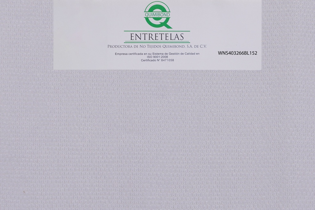 WNS403266BL152: Entretela de tejido circular fusionable 67  gr  PES 100% Blanco suave
