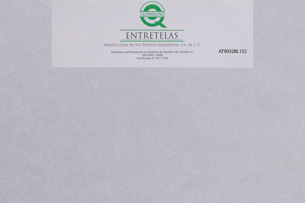 [AT9032BL152] AT9032BL152: Entretela no tejida fusionable 72  gr  PES 100% Blanco rigido