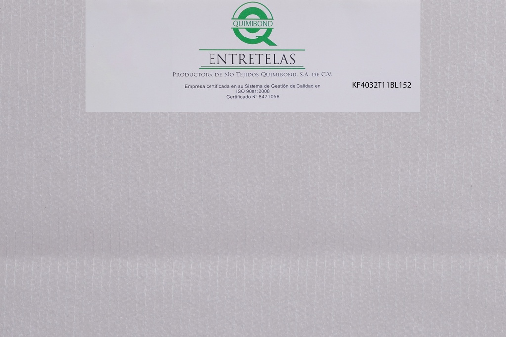[KF4032T11BL152] KF4032T11BL152: Entretela no tejida tramada fusionable 34  gr  PES-PA 60%/40% Blanco semi - suave