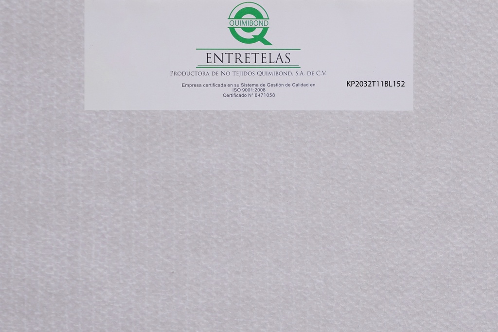 KP2032T11BL152: Entretela no tejida tramada fusionable 56  gr  PES-PA 60%/40% Blanco semi - suave