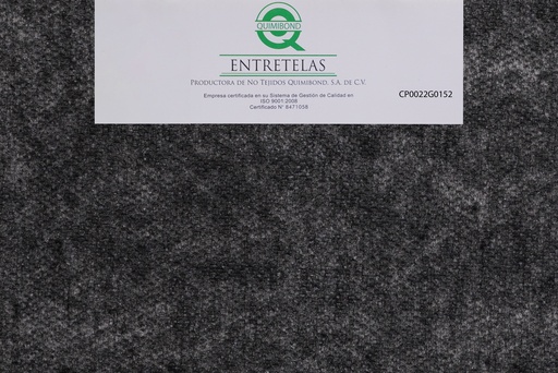 [CP0022GO152] CP0022GO152: Entretela no tejida fusionable 59  gr  PES 100% Gris semi - rigido