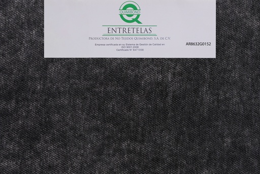 [AR8632GO152] AR8632GO152: Entretela no tejida fusionable 62  gr  PES 100% Gris rigido