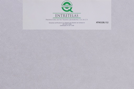 [AT4032BL152] AT4032BL152: Entretela no tejida fusionable 72  gr  PES 100% Blanco rigido