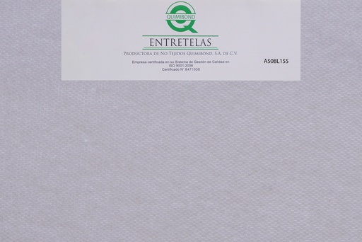 [A50BL152] A50BL152: Entretela no tejida "No Fusionable" 50  gr  PES 100% Blanco rigido