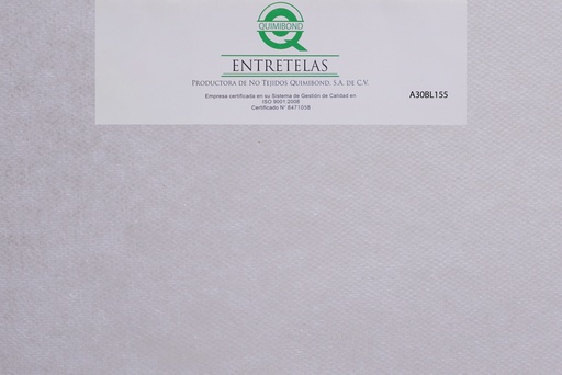 [A30BL152] Entretela no tejida "No Fusionable" 28  gr  PES 100% Blanco semi - suave
