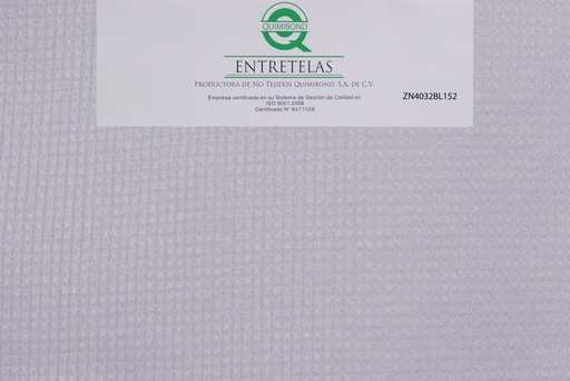 [ZN4032BL152] ZN4032BL152: Entretela de tejido circular fusionable 48  gr  PES 100% Blanco suave
