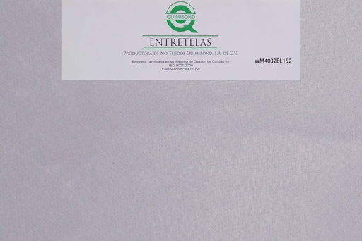 [WM4032BL152] WM4032BL152: Entretela de tejido circular fusionable 46  gr  PES 100% Blanco suave