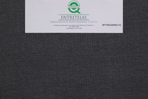 [WTT403266NG152] WTT403266NG152: Entretela de tejido circular fusionable 82  gr  PES 100% Negro suave