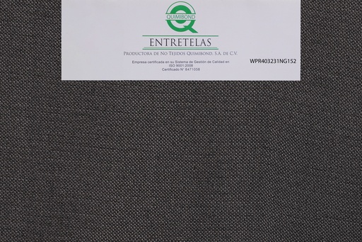 [WPR403231NG152] WPR403231NG152: Entretela de tejido circular fusionable 72  gr  PES 100% Negro suave