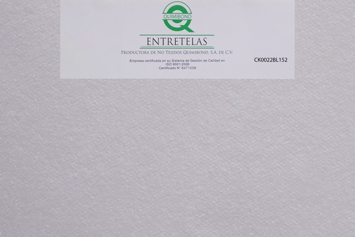 [CK0022BL152] CK0022BL152: Entretela no tejida fusionable 45  gr  PES 100% Blanco semi - rigido