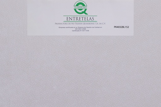 [PK4032BL152] PK4032BL152: Entretela no tejida fusionable 37  gr  PES 100% Blanco semi - rigido