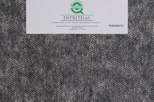 [PK4032GO152] PK4032GO152: Entretela no tejida fusionable 37  gr  PES 100% Gris semi - rigido